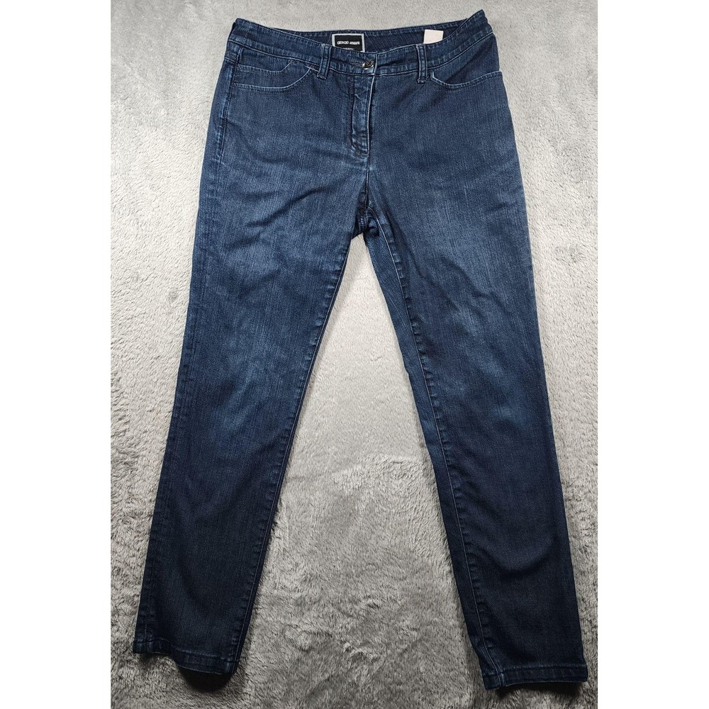 Giorgio Armani Straight Jeans Womens 30 Medium Wash Blue Stretch Denim Italy
